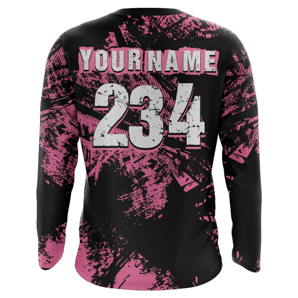 Racing Jersey Pink Black Motocross Shirt Girl Women UPF30+ Motorcycle Off-Road Shirt XM218