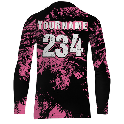 Racing Jersey Pink Black Motocross Shirt Girl Women UPF30+ Motorcycle Off-Road Shirt XM218