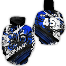 Load image into Gallery viewer, Custom Blue Motocross Racing Hoodie Jersey Dirt Bike Hoodie Zip Biker Men Women MH52