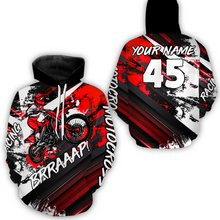 Load image into Gallery viewer, Custom Red Motocross Racing Hoodie Jersey Dirt Bike Hoodie Zip Biker Men Women MH52