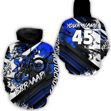 Load image into Gallery viewer, Custom Blue Motocross Racing Hoodie Jersey Dirt Bike Hoodie Zip Biker Men Women MH52