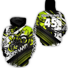 Load image into Gallery viewer, Custom Lime Green Motocross Racing Hoodie Jersey Dirt Bike Hoodie Zip Biker Men Women MH52