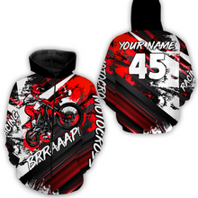 Load image into Gallery viewer, Custom Red Motocross Racing Hoodie Jersey Dirt Bike Hoodie Zip Biker Men Women MH52