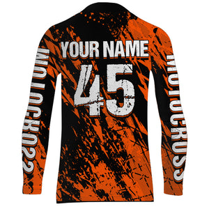 Motocross Racing Jersey Orange Upf30+ Dirt Bike Shirt Men Women Kid Off-Road Riding Shirt XM87