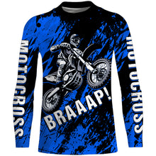 Load image into Gallery viewer, Motocross Racing Jersey Blue UPF30+ Youth Dirt Bike Shirt Men Kid Off-road Riding Shirt XM87