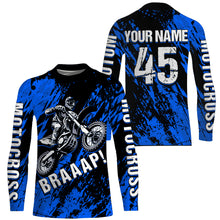 Load image into Gallery viewer, Motocross Racing Jersey Blue UPF30+ Youth Dirt Bike Shirt Men Kid Off-road Riding Shirt XM87