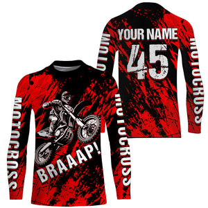 Motocross Racing Jersey Red Upf30+ Dirt Bike Shirt Men Women Kid Off-Road Shirt XM87