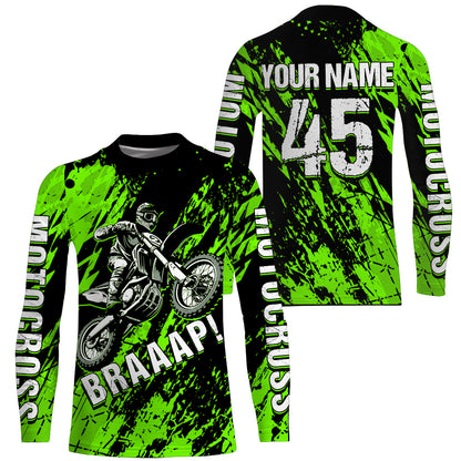 Motocross Racing Jersey Green Upf30+ Dirt Bike Shirt Men Women Kid Off-Road Shirt XM87