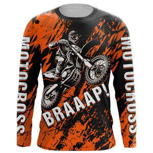 Motocross Racing Jersey Orange Upf30+ Dirt Bike Shirt Men Women Kid Off-Road Riding Shirt XM87