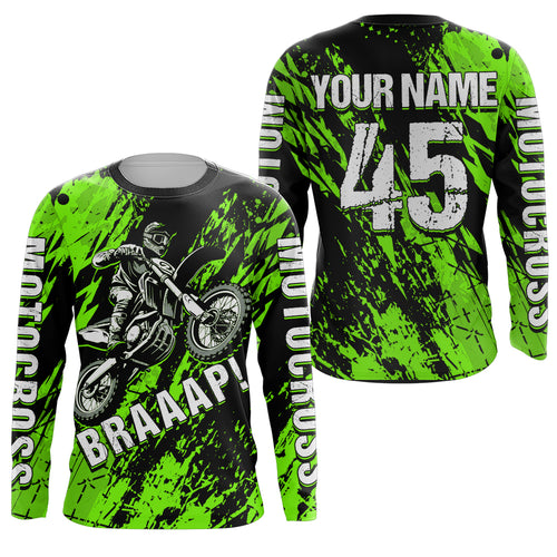 Motocross Racing Jersey Green Upf30+ Dirt Bike Shirt Men Women Kid Off-Road Shirt XM87
