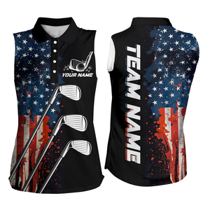 Custom US Golf Polo Shirt American Flag Golf Shirts For Men Women Golf Polo Shirt MMG10