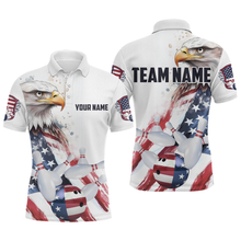 Load image into Gallery viewer, Patriotic Eagle Bowling Shirts Custom Bowling Polo Shirt Men Women American Flag Bowling MBL11