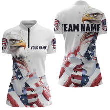 Load image into Gallery viewer, Patriotic Eagle Bowling Shirts Custom Bowling Polo Shirt Men Women American Flag Bowling MBL11