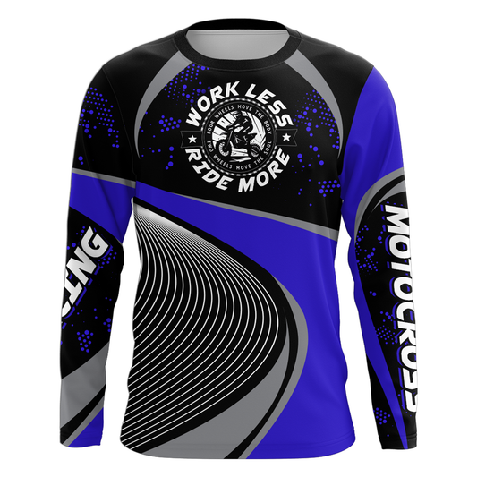 Motocross Racing Jersey Blue Upf30+ Dirt Bike Shirt Off-Road MX Racing Jersey XM296