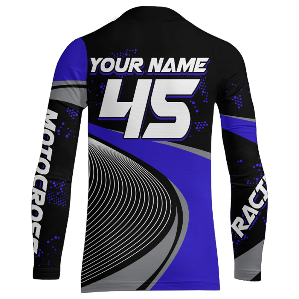 Motocross Racing Jersey Blue Upf30+ Dirt Bike Shirt Off-Road MX Racing Jersey XM296