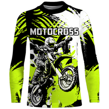 Load image into Gallery viewer, Motocross Racing Jersey UPF30+ Lime Green Youth Dirt Bike Shirt Kid Men Jersey Off-road Shirt XM143