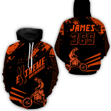 Load image into Gallery viewer, Personalized Orange Motocross Racing Hoodie Jersey For Men Women Dirt Bike Hoodie MH59