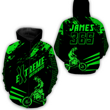 Load image into Gallery viewer, Personalized Green Motocross Racing Hoodie Jersey For Men Women Dirt Bike Hoodie MH59