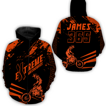 Load image into Gallery viewer, Personalized Orange Motocross Racing Hoodie Jersey For Men Women Dirt Bike Hoodie MH59