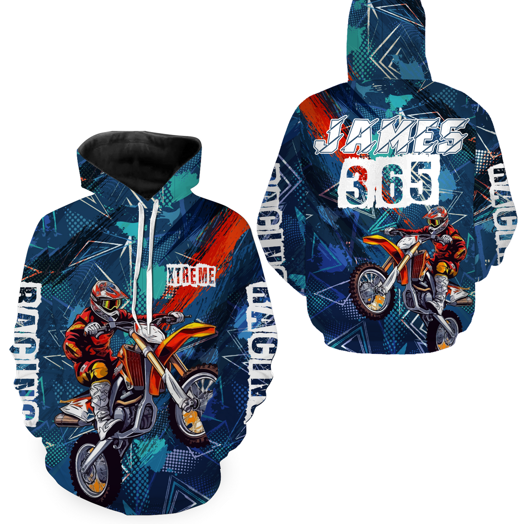 Motocross Racing Hoodie Jersey For Biker Men Women Colorful Dirt Bike Hoodie Zip MH61