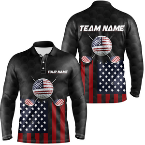 Custom Patriotic Golf Polo Shirt For Men Women American Flag Golf Polo Shirts MMG16