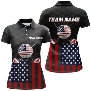 Custom Patriotic Golf Polo Shirt For Men Women American Flag Golf Polo Shirts MMG16