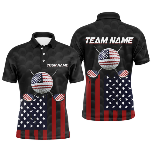 Custom Patriotic Golf Polo Shirt For Men Women American Flag Golf Polo Shirts MMG16