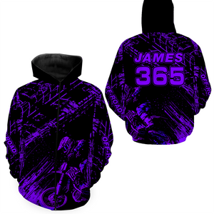 Purple Motocross Hoodie Jersey Custom for Men Women Motorcycle Dirt Bike Hoodie Zip MH146