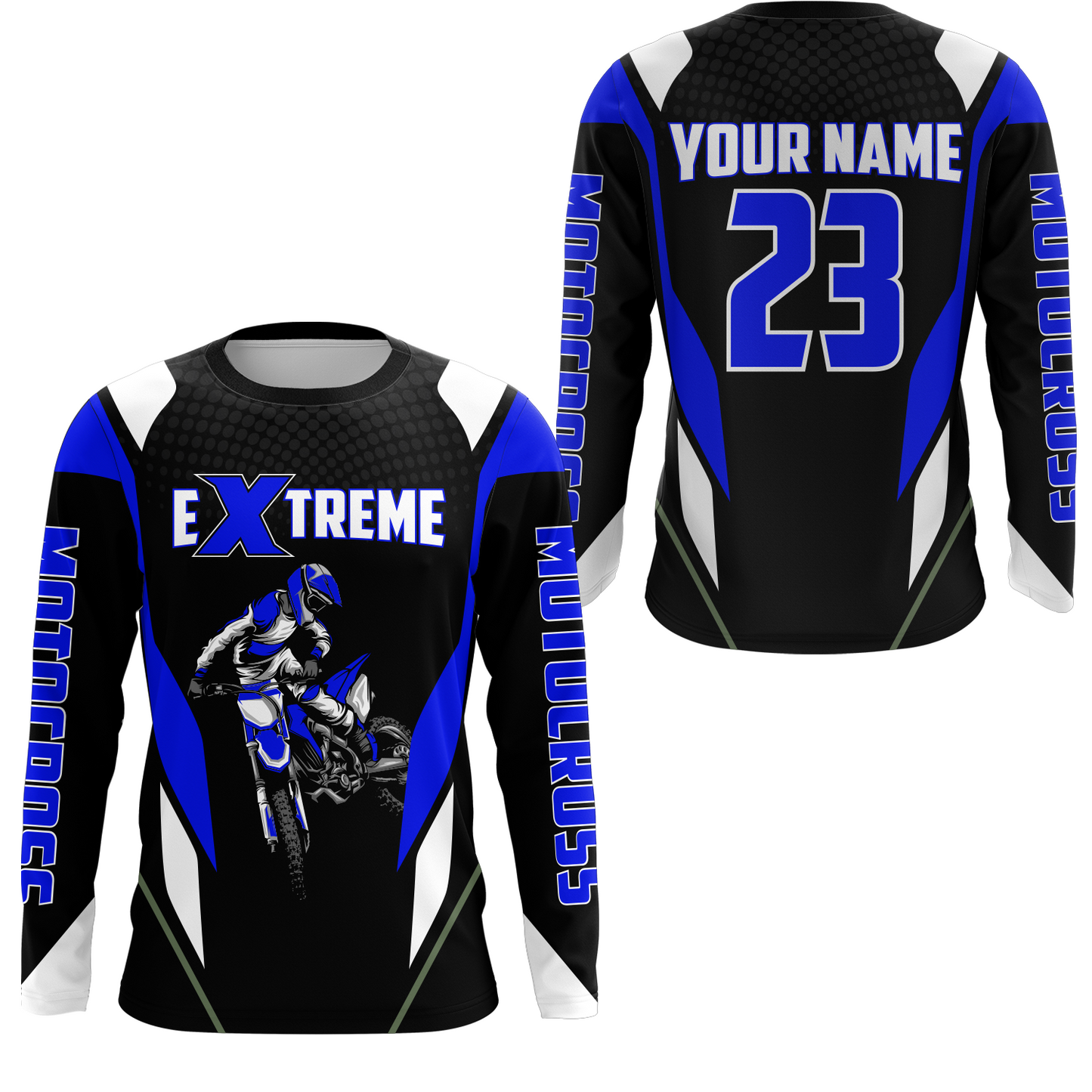 Motocross Racing Jersey Blue Off-road Riding Dirt Bike Shirt For Kid Men Women XM308