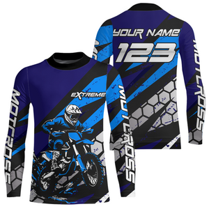 Blue Motocross Jersey Custom Dirt Bike Racing Shirt Men Kid Woman Off-road Jersey XM344
