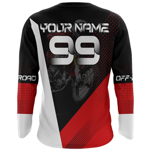 Motocross Racing Jersey Upf30+ Dirt Bike Shirt Red Motorcycle Off-Road Shirt XM287