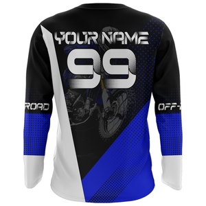 Motocross Racing Jersey Upf30+ Dirt Bike Shirt Blue Motorcycle Off-Road Shirt XM287