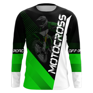 Motocross Racing Jersey Upf30+ Dirt Bike Shirt Green Motorcycle Off-Road Shirt XM287