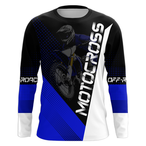 Motocross Racing Jersey Upf30+ Dirt Bike Shirt Blue Motorcycle Off-Road Shirt XM287