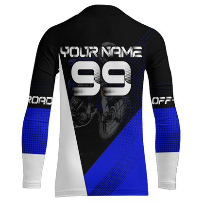 Motocross Racing Jersey Upf30+ Dirt Bike Shirt Blue Motorcycle Off-Road Shirt XM287