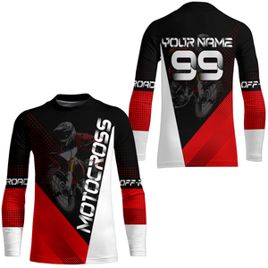 Motocross Racing Jersey Upf30+ Dirt Bike Shirt Red Motorcycle Off-Road Shirt XM287