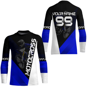Motocross Racing Jersey Upf30+ Dirt Bike Shirt Blue Motorcycle Off-Road Shirt XM287