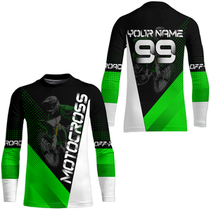 Motocross Racing Jersey Upf30+ Dirt Bike Shirt Green Motorcycle Off-Road Shirt XM287