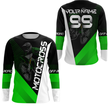 Load image into Gallery viewer, Motocross Racing Jersey Upf30+ Dirt Bike Shirt Green Motorcycle Off-Road Shirt XM287