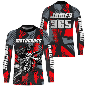 Red Motocross Jersey Custom Dirt Bike Motorcycle Racing Shirt For Kid Men Women XM289