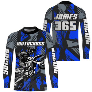 Blue Motocross Jersey Custom Dirt Bike Motorcycle Racing Shirt For Kid Men Women XM289