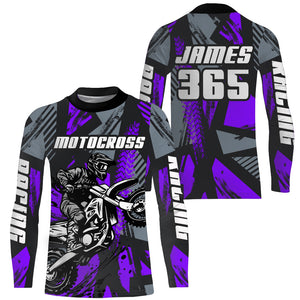 Purple Motocross Jersey Custom Dirt Bike Motorcycle Racing Shirt For Kid Men Women XM289