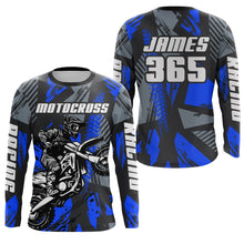 Load image into Gallery viewer, Blue Motocross Jersey Custom Dirt Bike Motorcycle Racing Shirt For Kid Men Women XM289