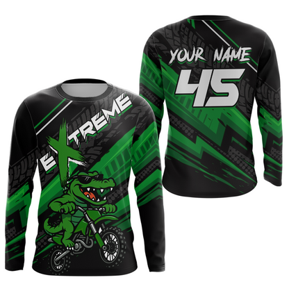 Green Alligator Motocross Jersey Custom Dirt Bike Shirts Men Kid Women Riding Shirts XM379