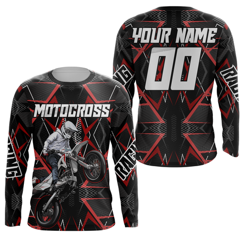 Custom Motocross Jersey UPF30+ Youth Dirt Bike Shirt Orange Off-Road Kid Men Motorcycle XM150