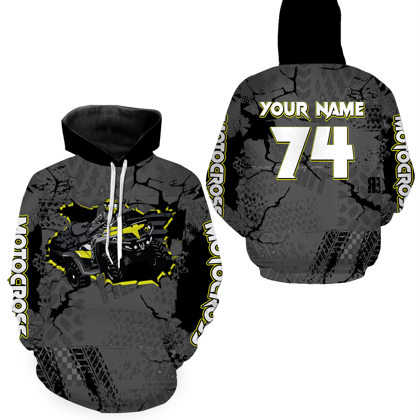 Personalized ATV Motocross Hoodie for Men Women Quad Bike ATV Racing Hoodie MHATV03