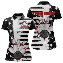Load image into Gallery viewer, American Flag Bowling Shirt for Men Women Team Bowling Jersey Bowling Polo&amp;1/4 Zip MBL18