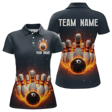 Load image into Gallery viewer, Custom Flaming Bowling Shirt for Men Women Fire Bowling Polo Shirts &amp; Quarter Zip MBL83