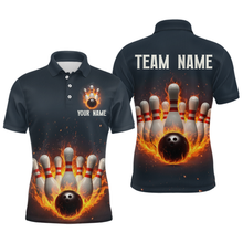Load image into Gallery viewer, Custom Flaming Bowling Shirt for Men Women Fire Bowling Polo Shirts &amp; Quarter Zip MBL83