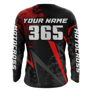 Motocross Jersey Men Kid Upf30+ Red Dirt Bike Racing Jersey MX Off-Road Shirt Motorcycle XM263